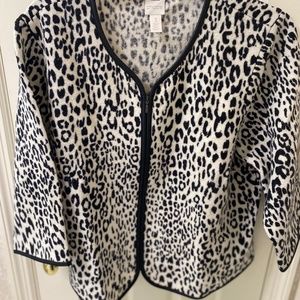 CUTE light weight  JACKET with LEATHER  trim-